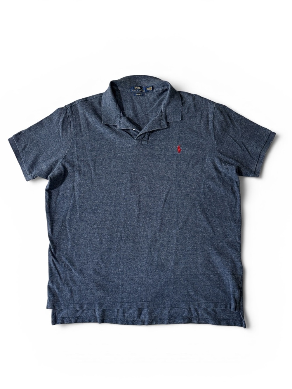 Polo Ralph Lauren mens 2XL XXL blue custom fit 100% cotton polo shirt EUC